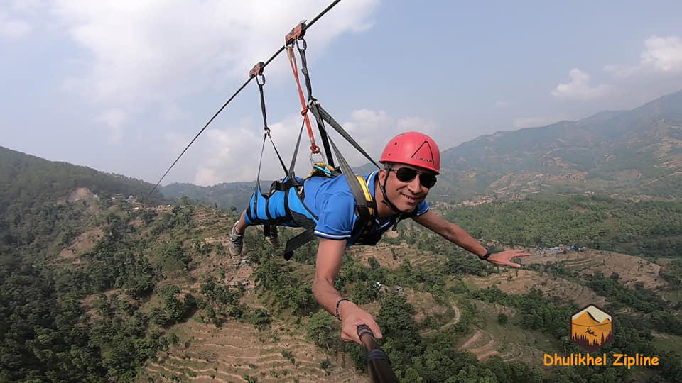 zipline trip in Dhulikhel, Bodhi Holidays